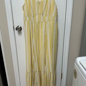 Torrid Yellow and White Smocked Dress